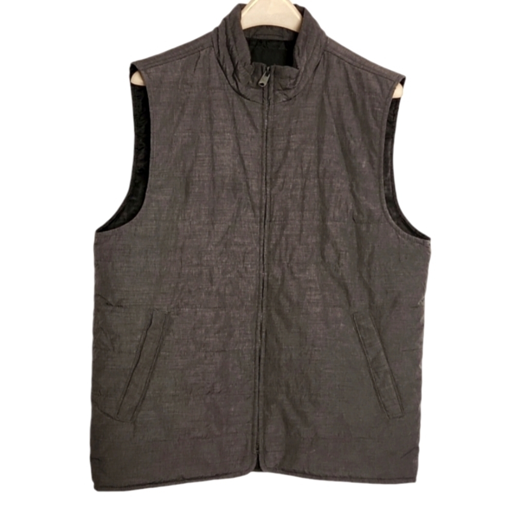 Marc Anthony Men's Lightweight Puffer Vest Sz: Med Gray Pepper Zip Up Nylon Poly